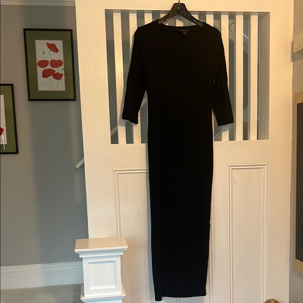Boston Proper Black Sheath Long Sleeve travel Dress
